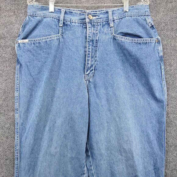 R.V.T Women's Serve Piping Hot Straight Leg Jeans Blue Plus 18 Flap Pocket - Picture 3 of 11